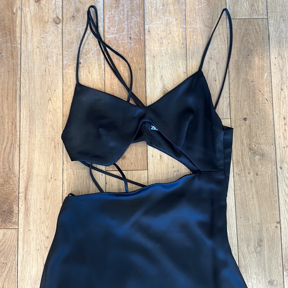 Zara Black Cutout Strappy Midi Dress - Picture 4 of 8